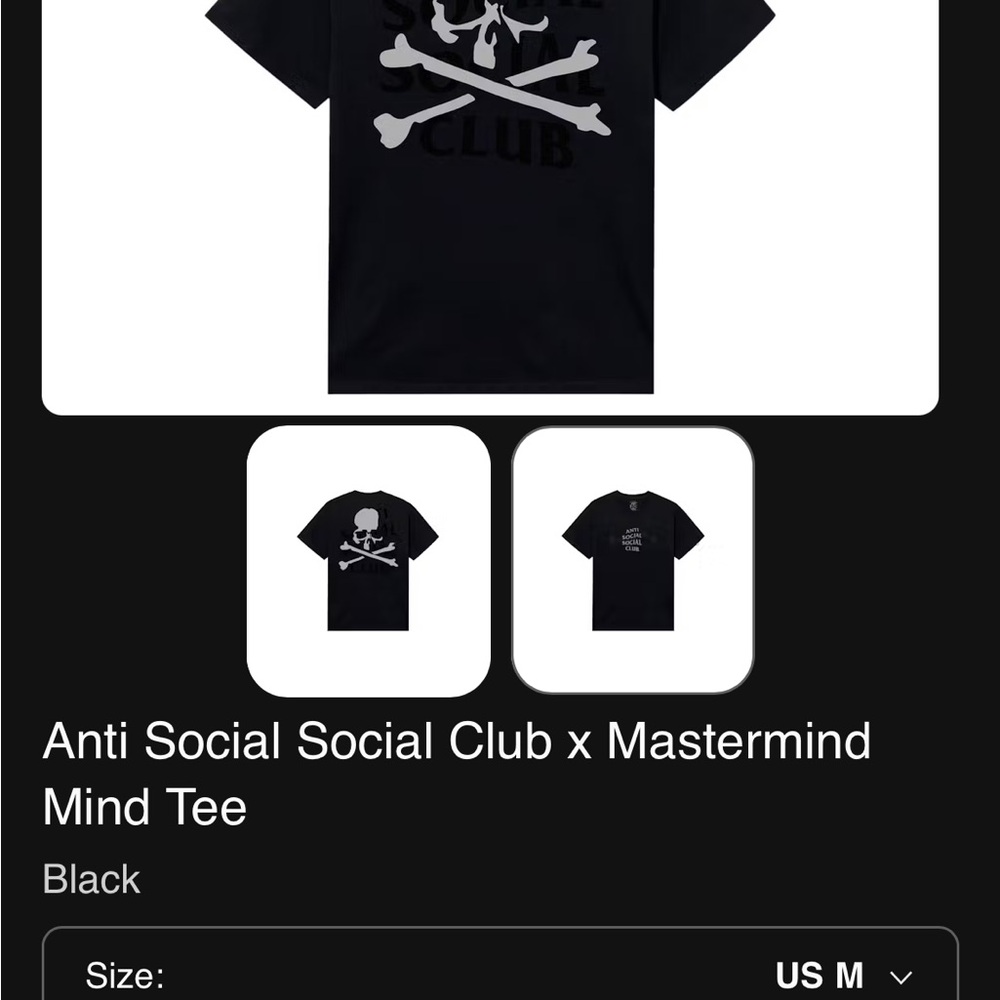 Anti Social Social Club x Mastermind Black Tee